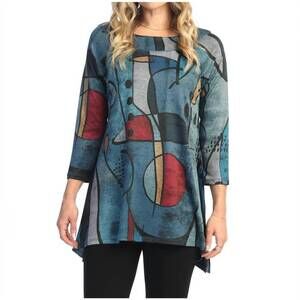 NEW JESS & JANE granada raglan sleeve slinky top in blue